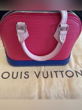 Louis Vuitton Pink, Blue and Light Pink BB Alma Handbag